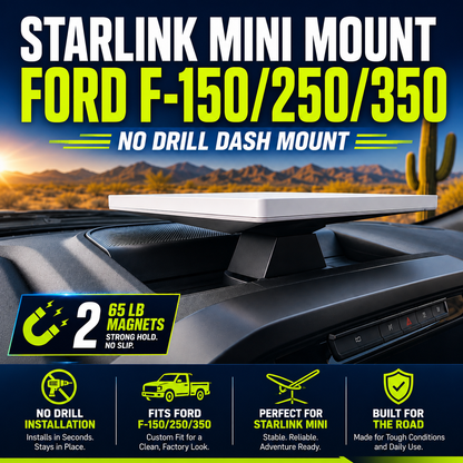 Ford F-150/250/350 No-Drill Magnetic Dash Mount for Starlink Mini