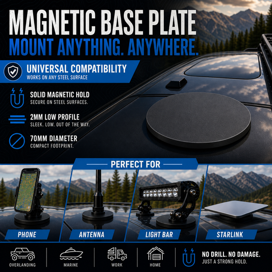 3" Magnetic Base Plates for Starlink Mini, LED Light Bars & Antennas