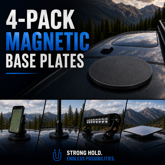4-Pack 3" Magnetic Base Plates for Starlink Mini, LED Light Bars & Antennas
