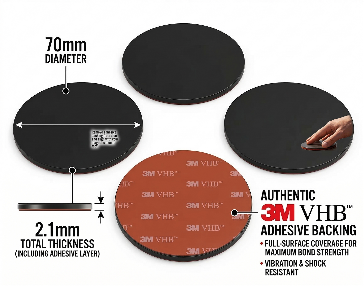 3" Magnetic Base Plates for Starlink Mini, LED Light Bars & Antennas