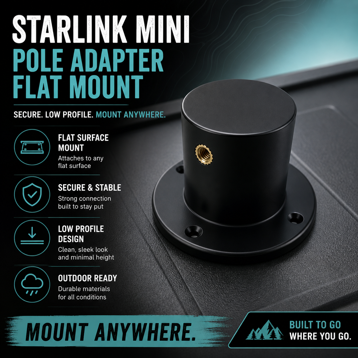 Pole Adapter Flat Mount for Starlink Mini